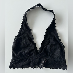 Victorias Secret PINK Black Lace Halter‎ Bralette Size XS